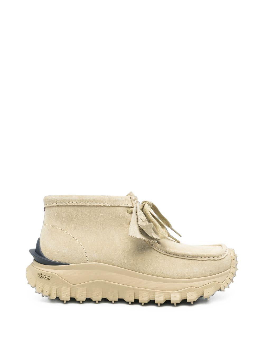 Moncler White Leather Low-Top Sneakers for Men