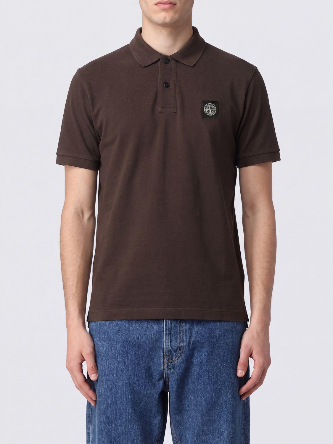 STONE ISLAND Cotton Short Sleeve Polo Shirt Navy Men