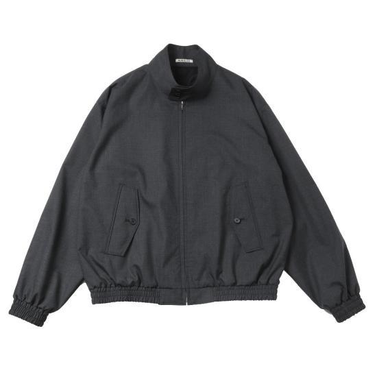 AURALEE Black Leather Jacket for Men A26SB01MT TOP CHARCOAL DOM