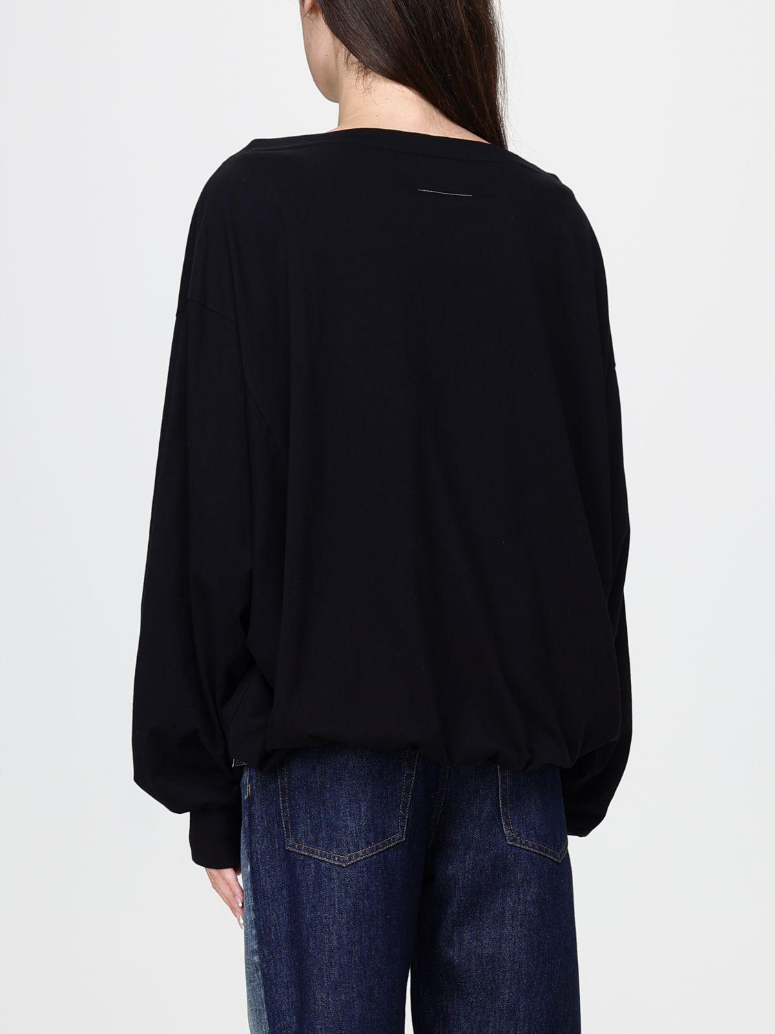 Maison Margiela Black Cotton Sweatshirt-Style Blouse