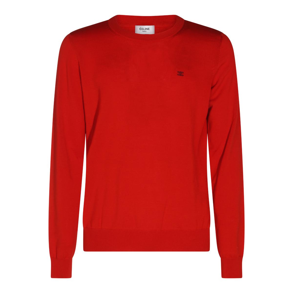 CELINE Wool Blend Round Neck Knit Sweater for Men