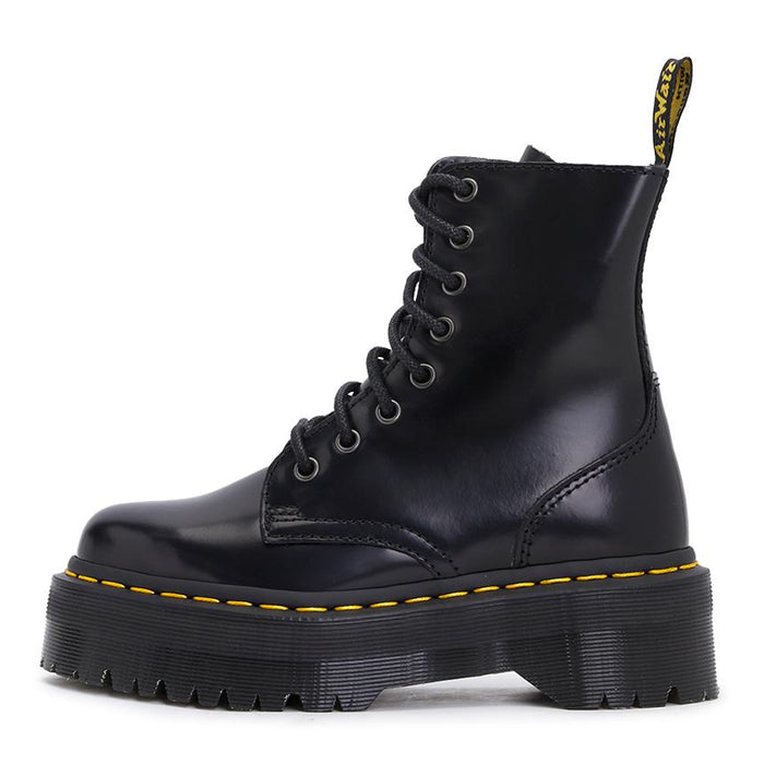 Dr.Martens Jadon Black Leather Platform Lace-Up Combat Boots Unisex