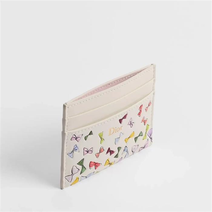 DIOR Dioriviera Frisia Card Holder Wallet Pink Leather