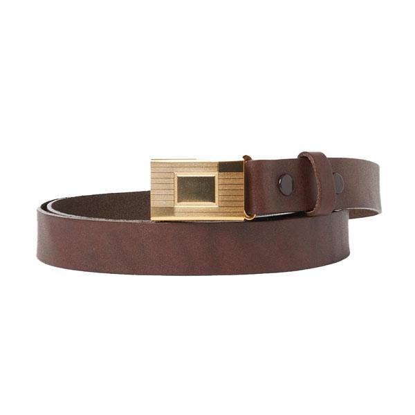 TAIGA TAKAHASHI Mud Dyed Brown Leather Hickok Belt TTCORE 003