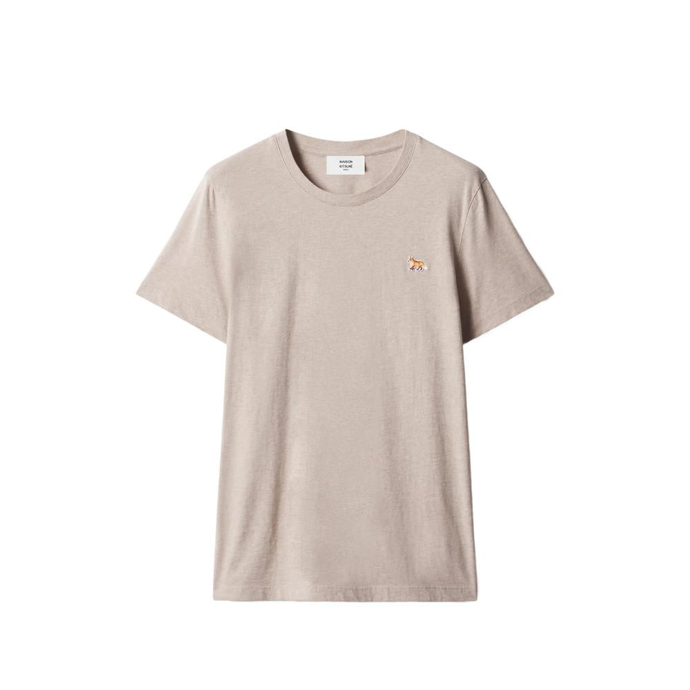 Maison Kitsune Short Sleeve T-Shirt Women’s Cotton Crewneck Beige