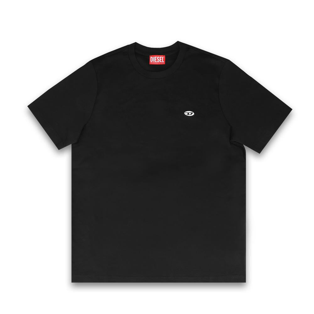 GANNI Black Cotton Patch D Logo T-Shirt