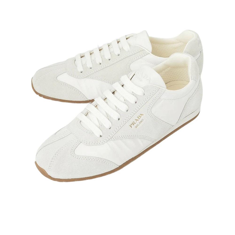 PRADA Suede Nylon Low-Top Sneakers for Men Black