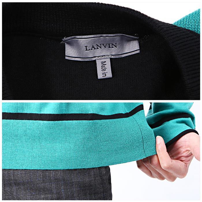 Lanvin Stripe Crewneck Knit Sweater for Men RMPO0010P18 4010