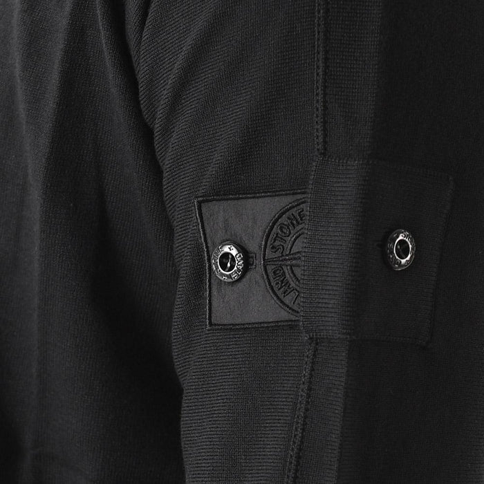 STONE ISLAND Shadow Project Black Cotton Crewneck Knit Sweater