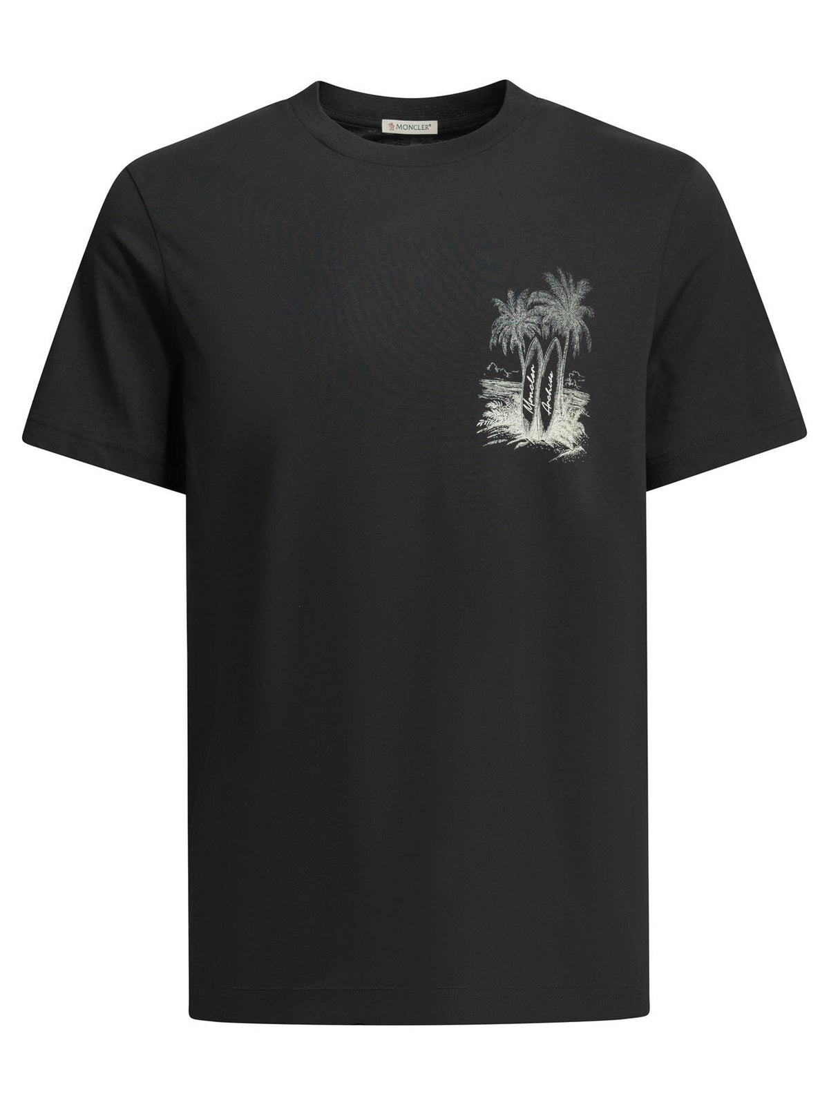 Moncler Short Sleeve T-Shirt Navy Cotton Men's Top