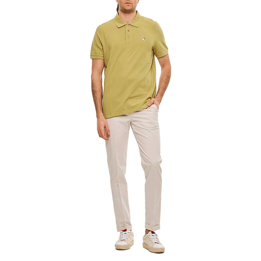 Maison Kitsune Fox Patch Short Sleeve Polo Shirt for Men