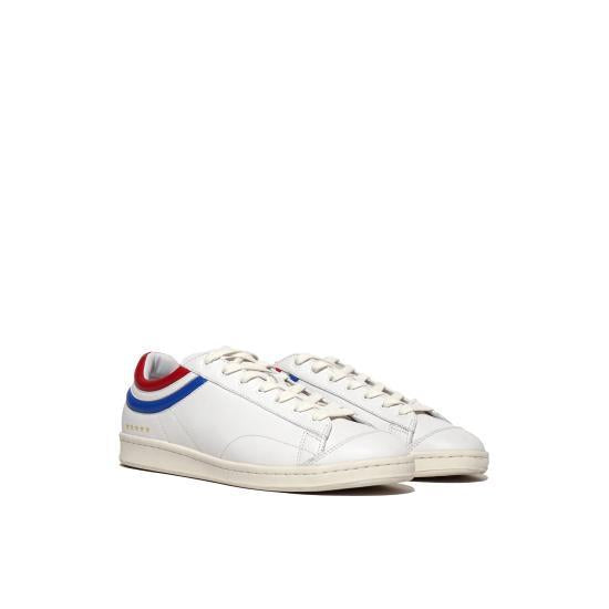 BALENCIAGA Leather Low-Top Sneakers for HELU3FSSN002RD WHITE RED FRENCH BLUE DOM