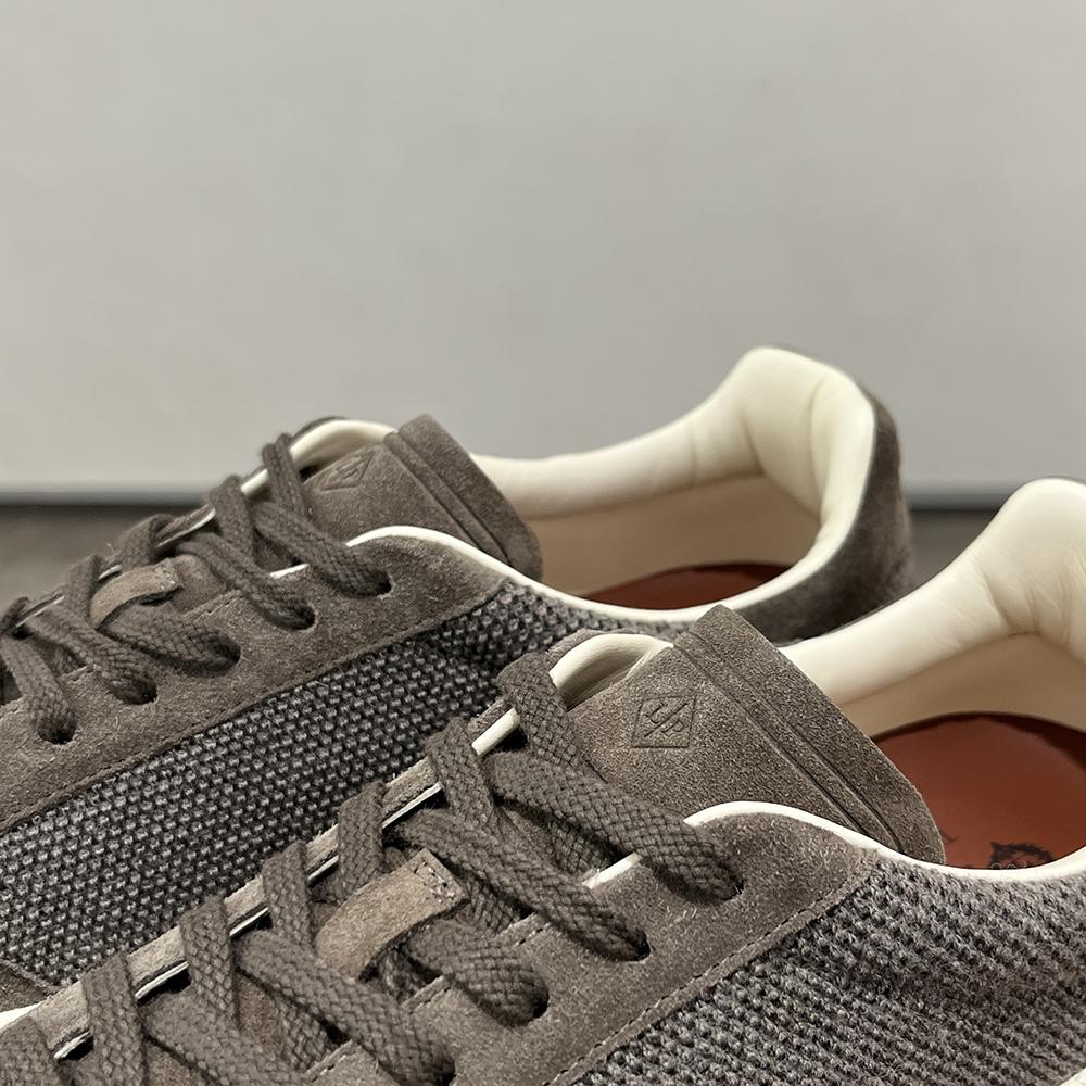 Loro Piana Grey Brown Tennis Walk Low-Top Sneakers Men