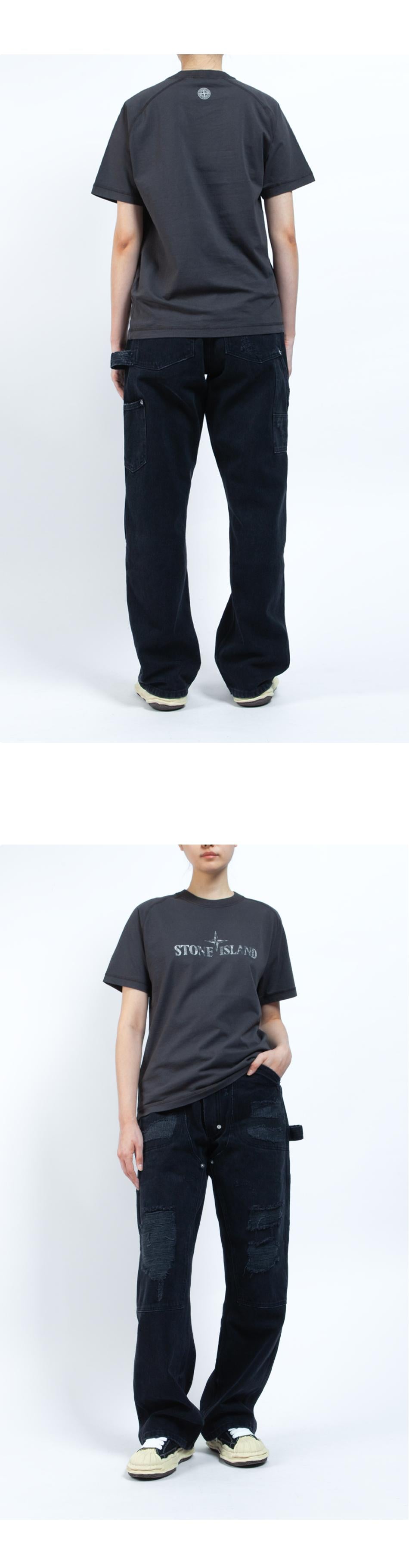 STONE ISLAND Reflective Logo Organic Cotton Slim Short Sleev 2100020 S0081 V0065