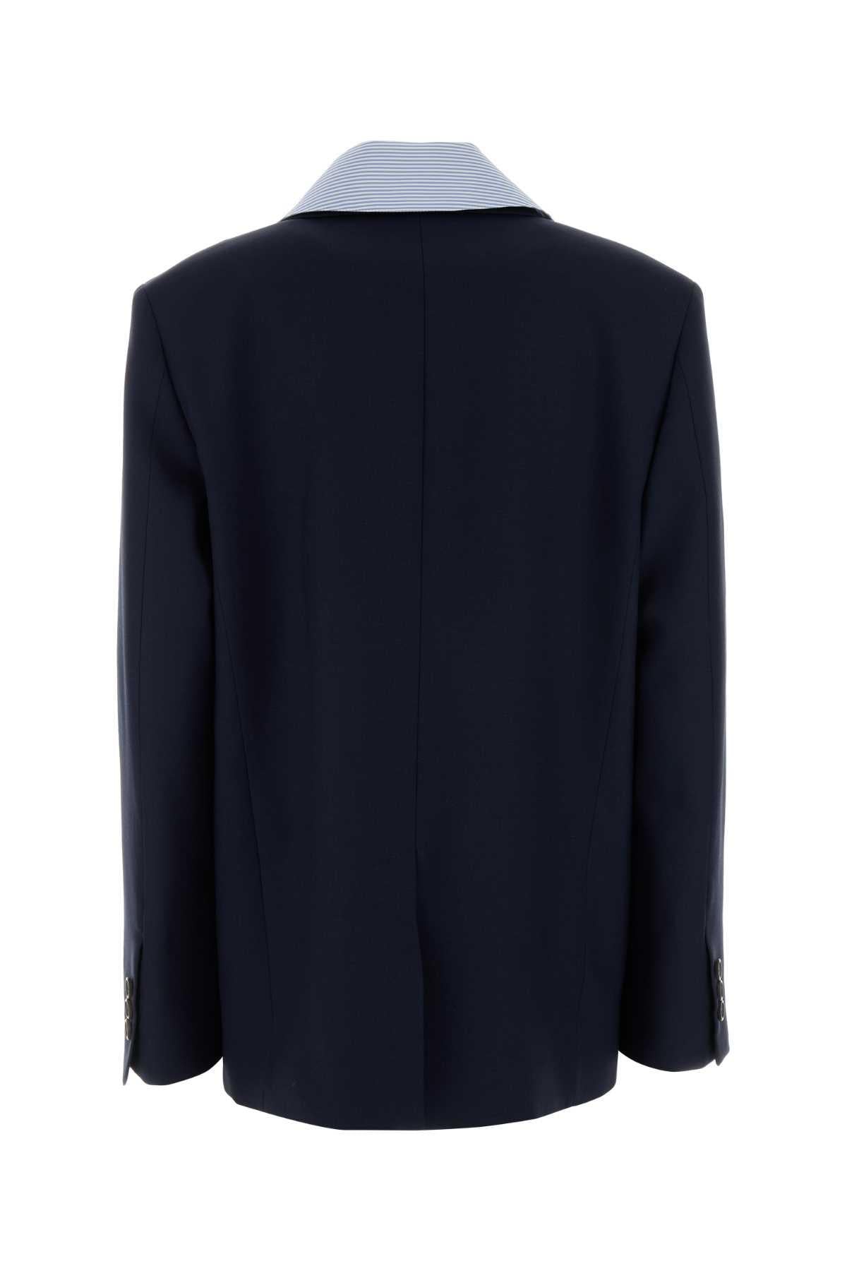 Miu Miu Black Wool Blend Single-Breasted Blazer Jacket