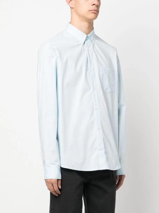 A.P.C. Men’s Long-Sleeve Shirt White Cotton Button-Up