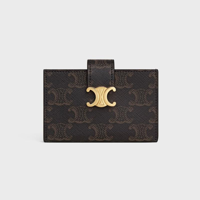 CELINE Nino Accordion Card Holder Triomphe Canvas Tan