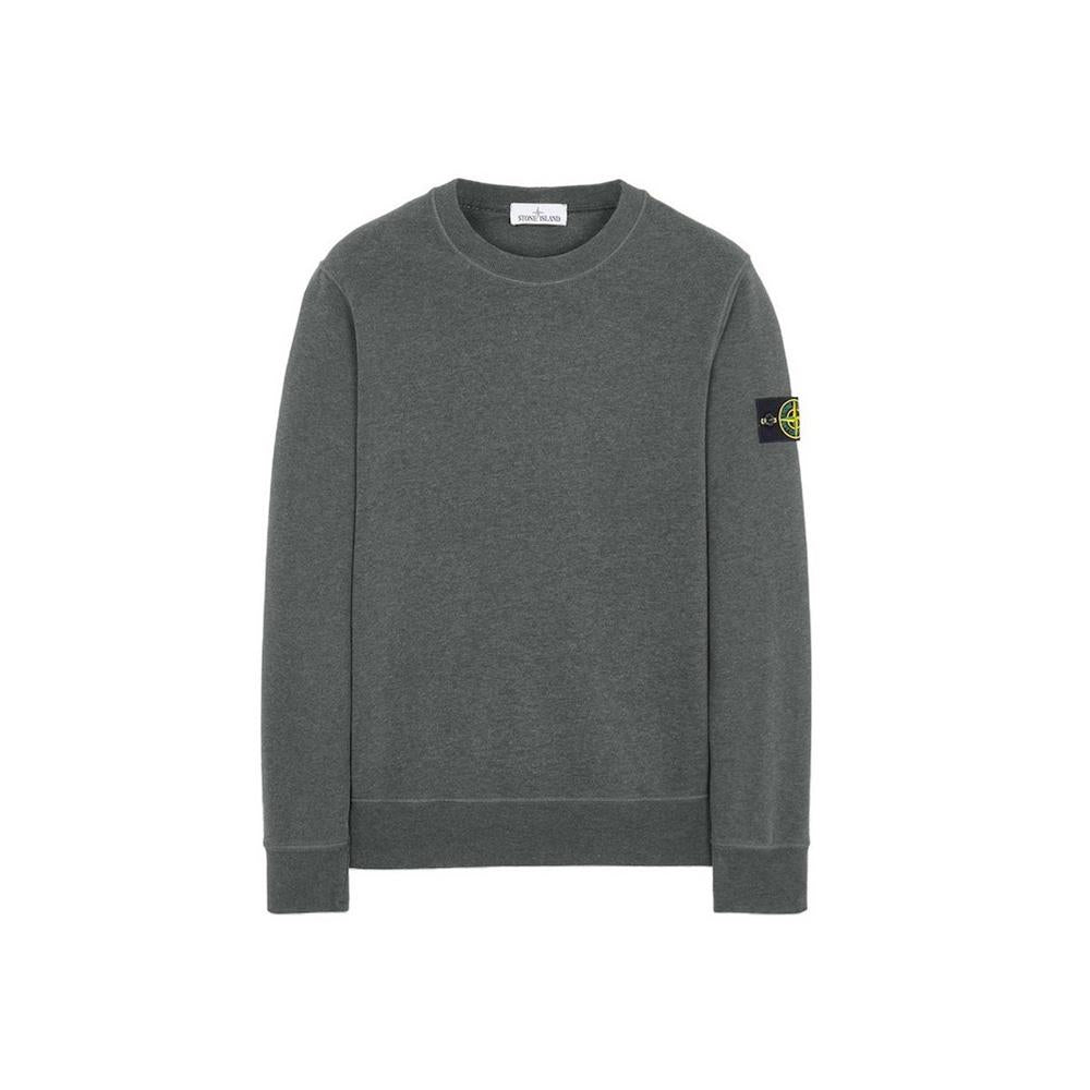 STONE ISLAND Charcoal Fleece Logo Patch Sweatshirt 751563020 V0M67