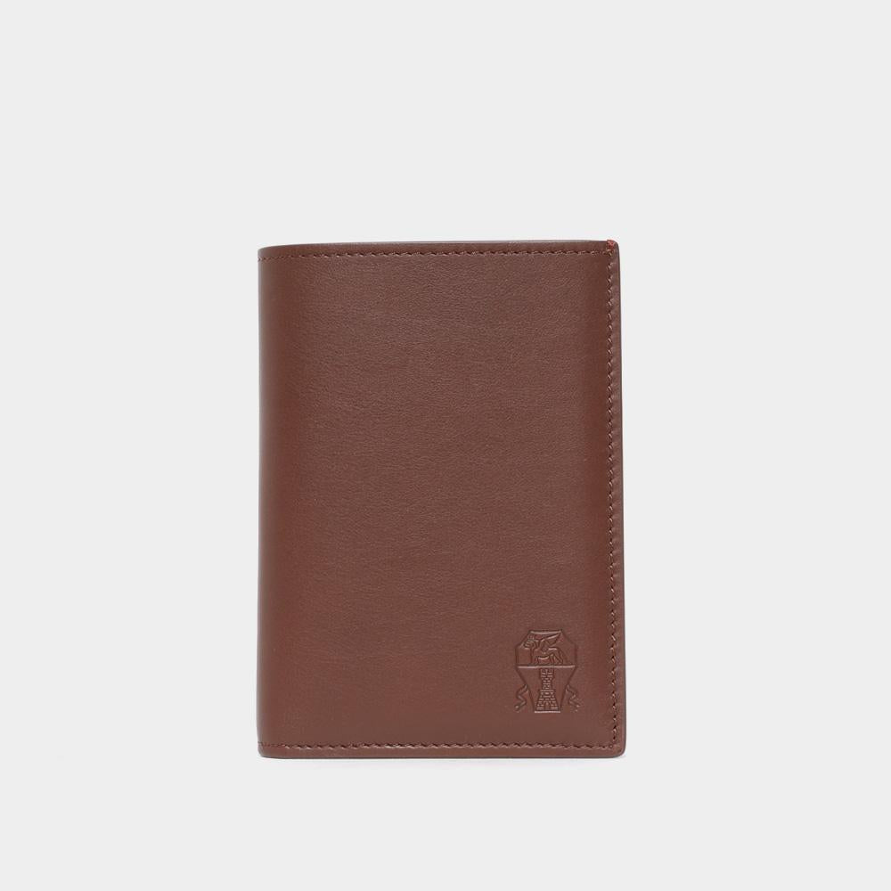 Brunello Cucinelli Logo Leather Fold Passport Case for Men MWZNBU436 C8763