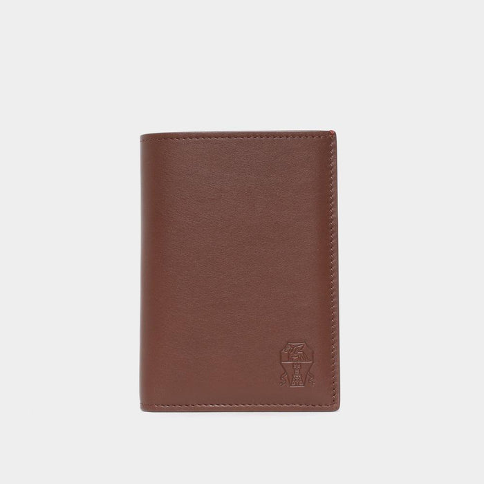 Brunello Cucinelli Logo Leather Fold Passport Case for Men MWZNBU436 C8763