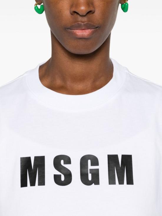 MSGM White Short Sleeve T-Shirt 3641 MDM9224700201