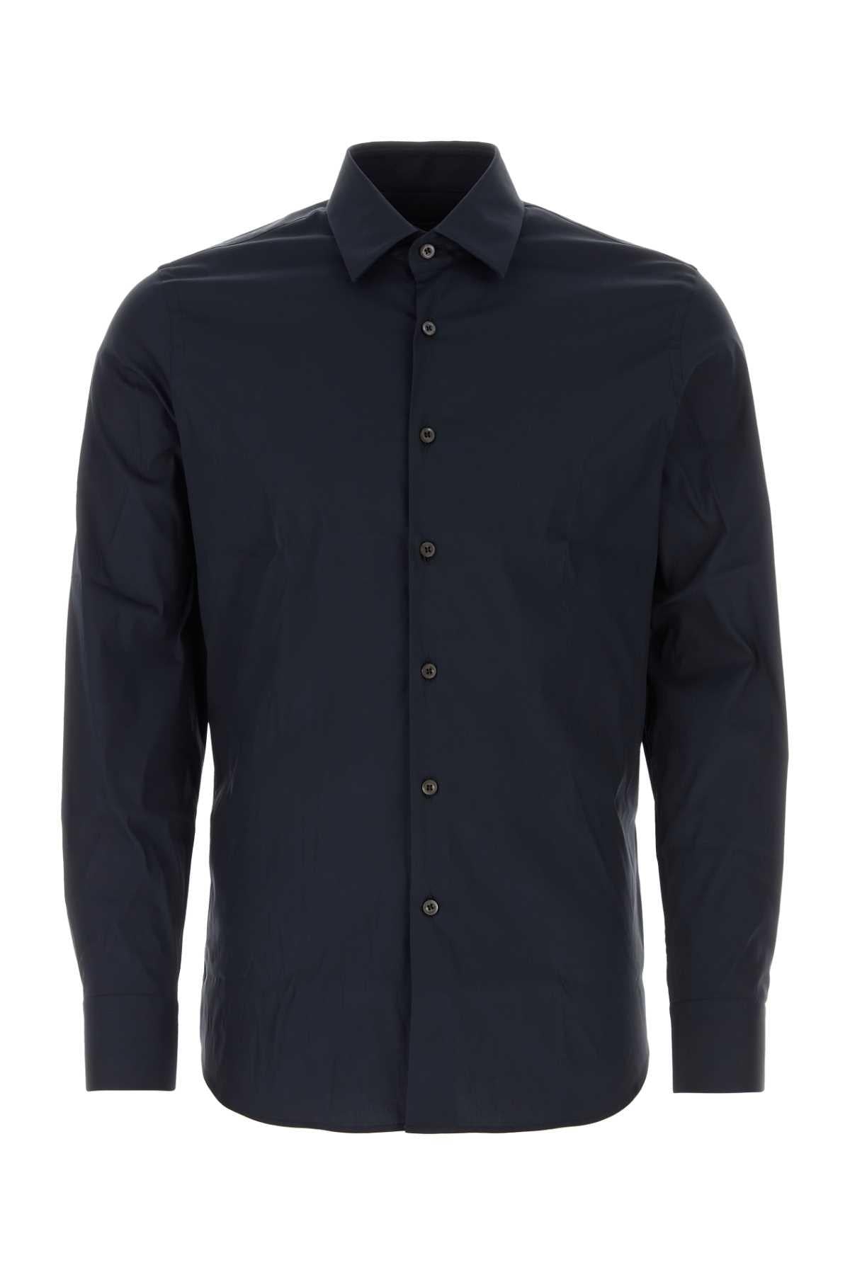 PRADA Black Cotton Long Sleeve Dress Shirt for Men