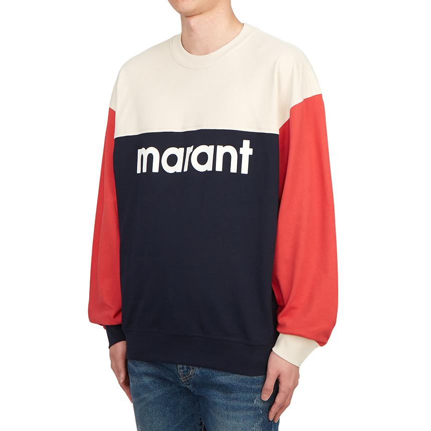 Isabel Marant Afton Logo Crewneck Sweatshirt Men Navy