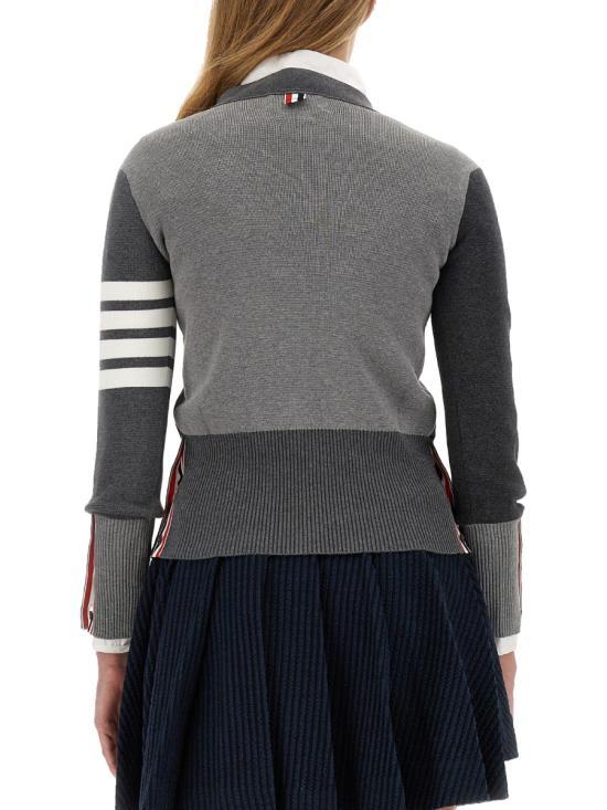 THOM BROWNE Milano Stitch 4-Bar Cotton Cardigan MIX DOM