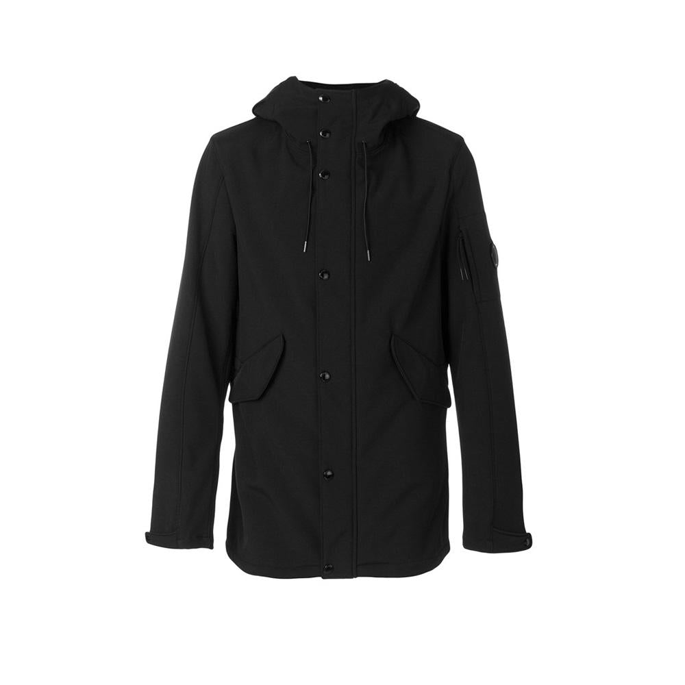 CP Company Lens Badge Long Jacket Black 03CMOW029A 999