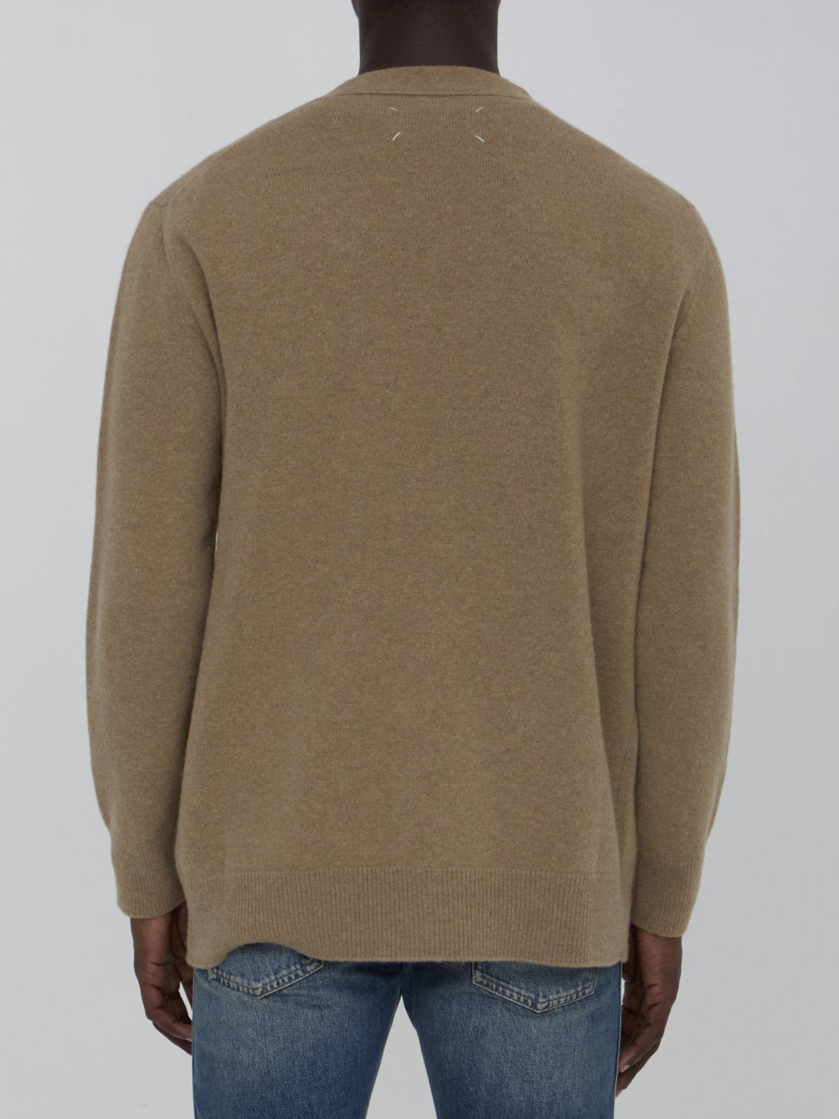 Maison Margiela Wool Blend Button Cardigan Men Beige