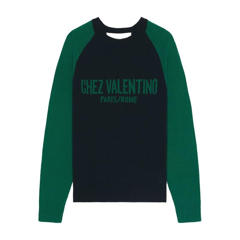 VALENTINO Wool Cotton Men’s Crewneck Knit Sweater