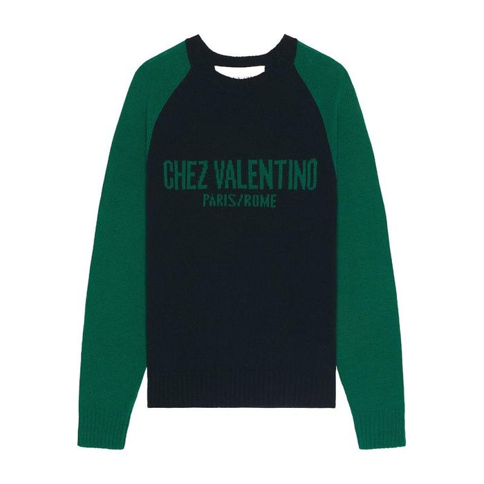 VALENTINO Wool Cotton Men’s Crewneck Knit Sweater