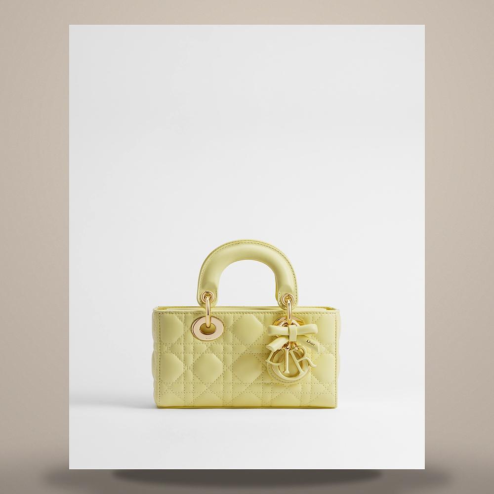 DIOR Lady D-Joy Mini Shoulder Bag Mimosa Cannage Lambskin M0636OFJA M51Y