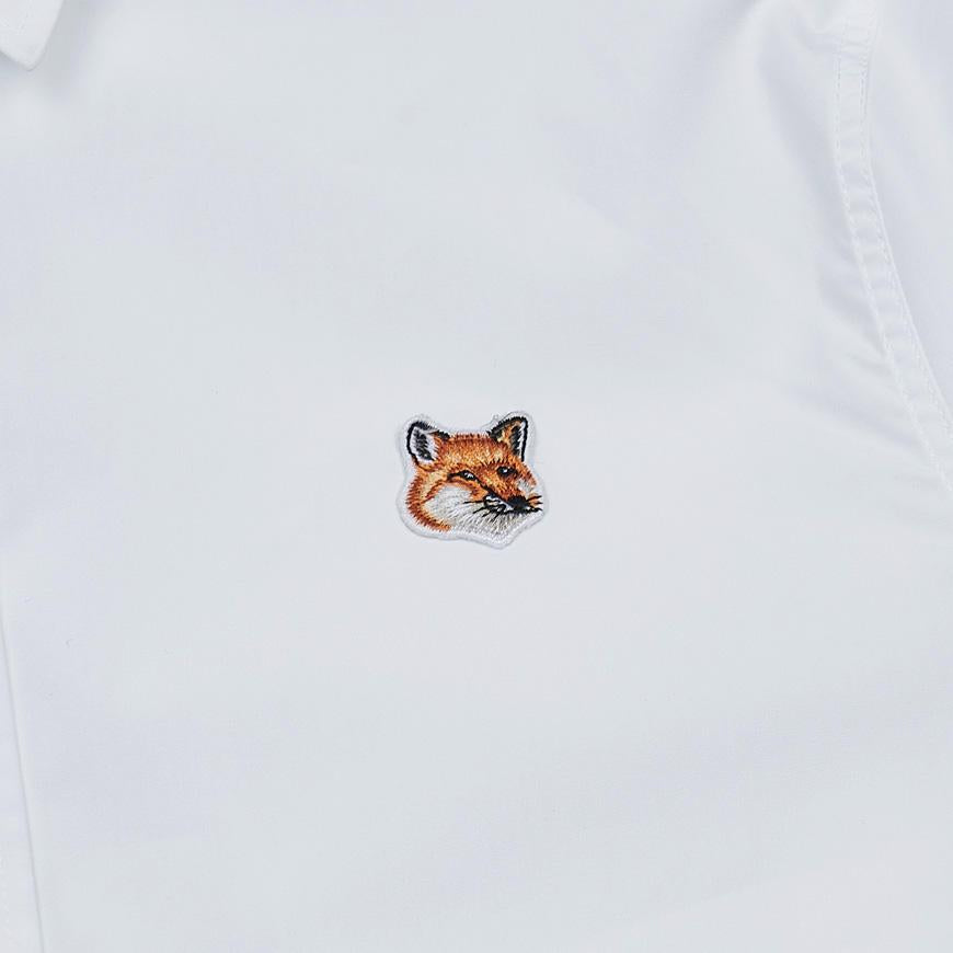 Maison Kitsune Men’s Fox Patch Classic Long Sleeve Shirt MM00409WC0026 P100