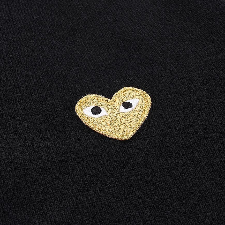 Comme des Garcons Unisex Gold Heart Cardigan AX N049 051 BLACK