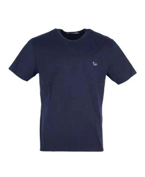 Maison Kitsune Navy Fox Patch Classic Pocket T-Shirt HM00136 KJ0008 NAP480