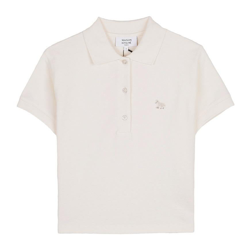 Maison Kitsune Baby Fox Logo Crop T-Shirt Women White Cotton PW00204 KP0001 0063