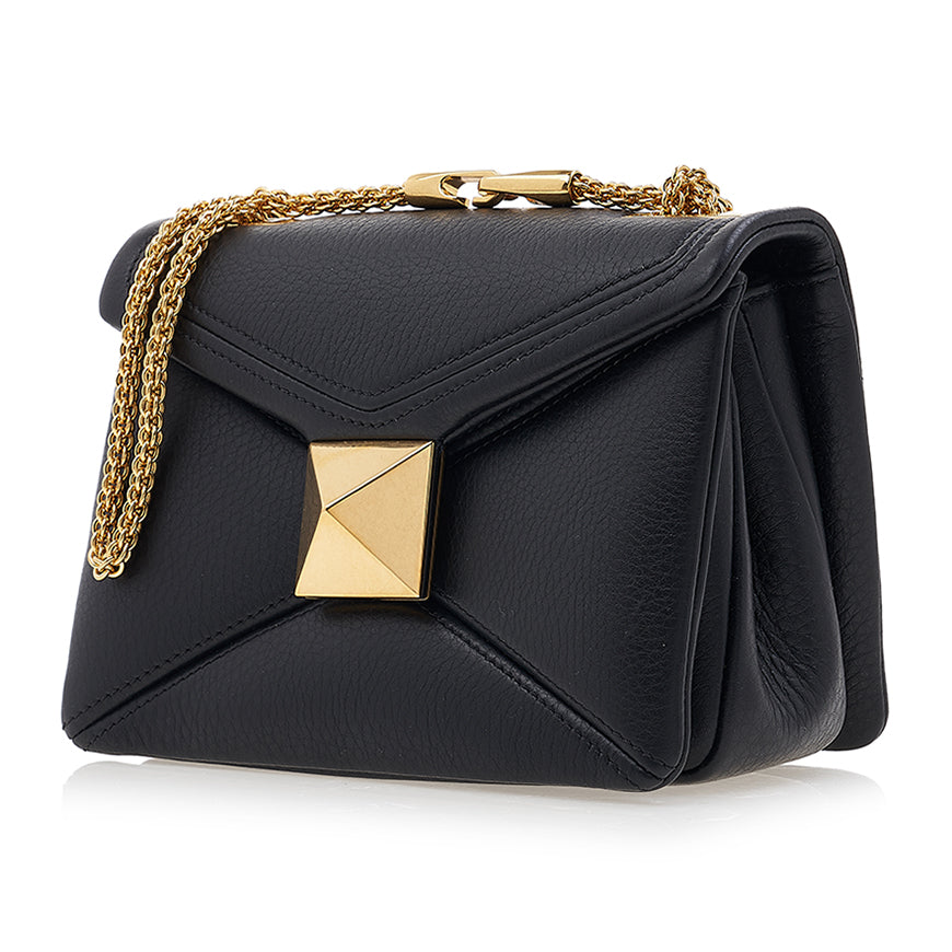 VALENTINO One Stud Black Leather Chain Crossbody Bag 1W2B0K21 ILK 0NO 1