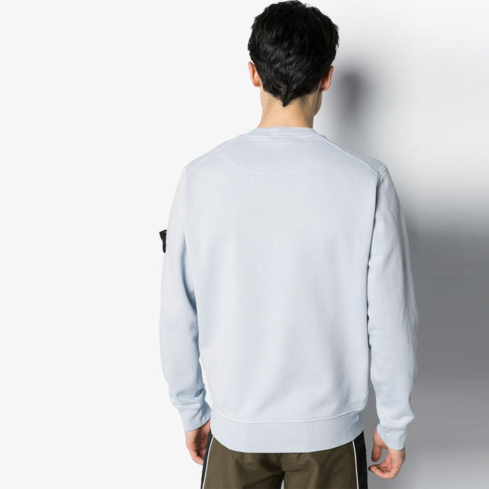 STONE ISLAND Garment Dyed Logo Patch Crewneck Sweatshirt Men’s Navy