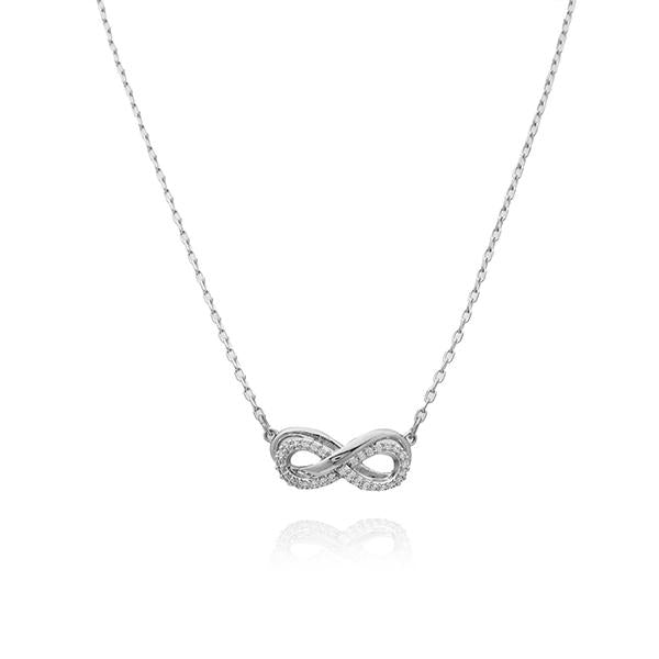 Swarovski Infinity Pendant Necklace Rhodium-Plated for Women 5687265 Hyperbola