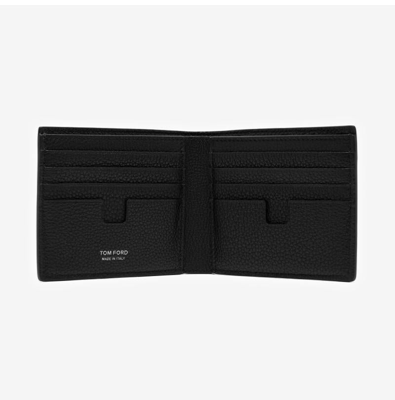TOM FORD Leather Bifold Wallet for Men Navy Y0228 LCL158