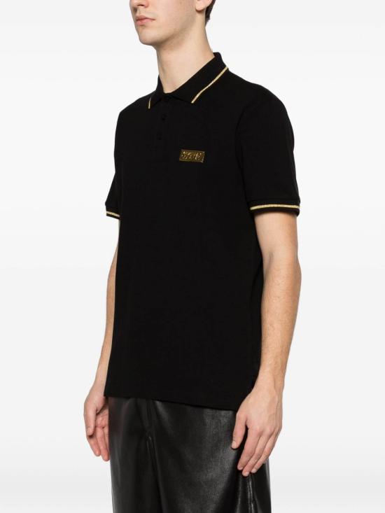 Versace Classic Cotton Polo Shirt for Men 80GAGT05 CJ01T G89 BLACK GOLD DOM