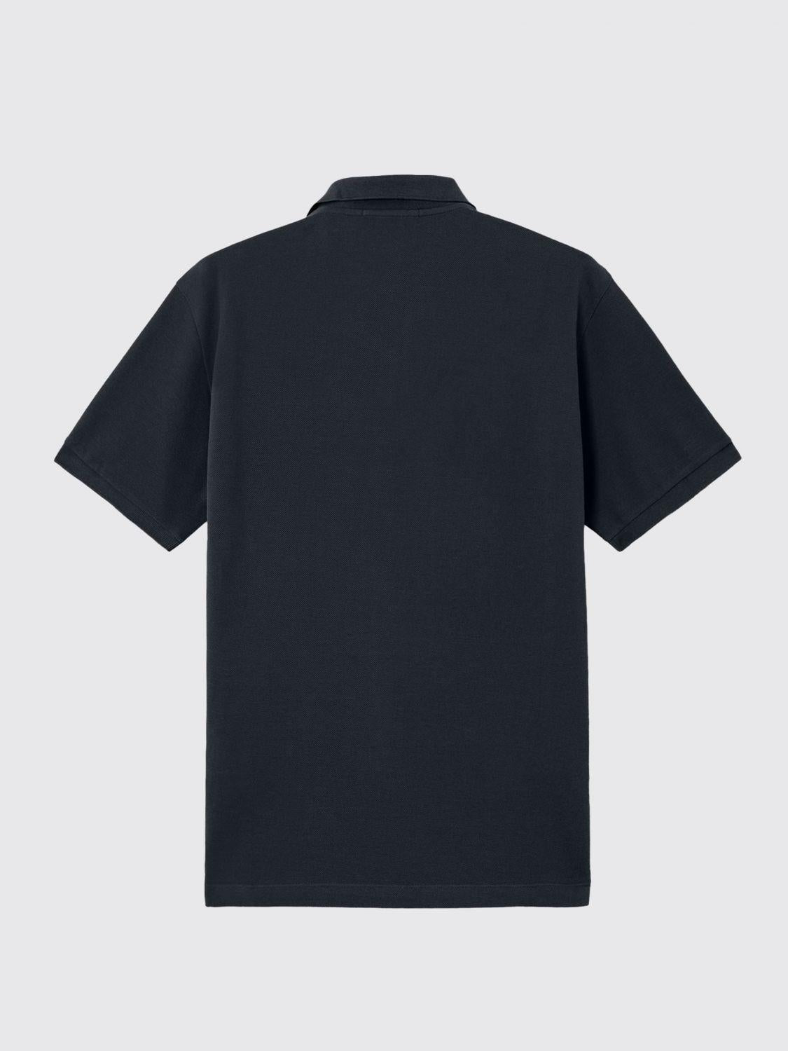 STONE ISLAND Cotton Short Sleeve Polo Shirt Black Men