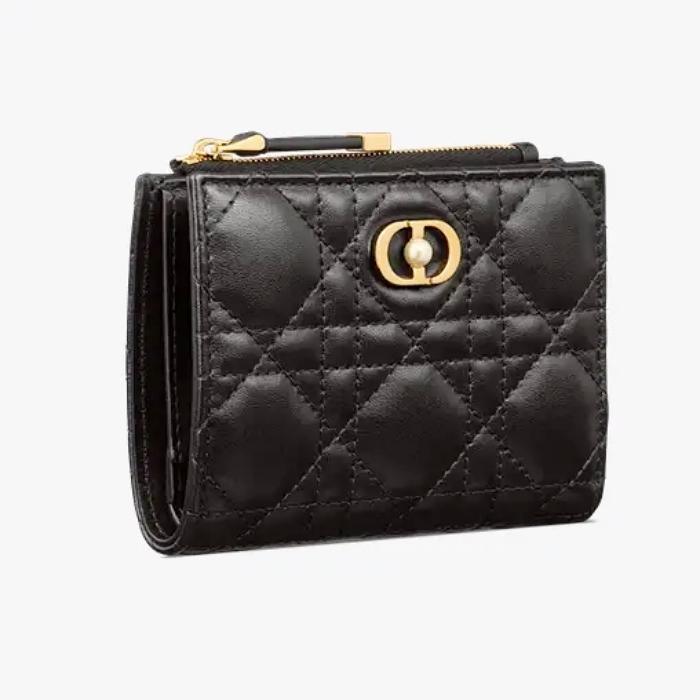 DIOR Black Leather Jolie Dahlia Compact Wallet S3113UNJB M900