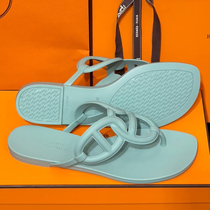 HERMES Egerie Jelly Mint Sandals for Women