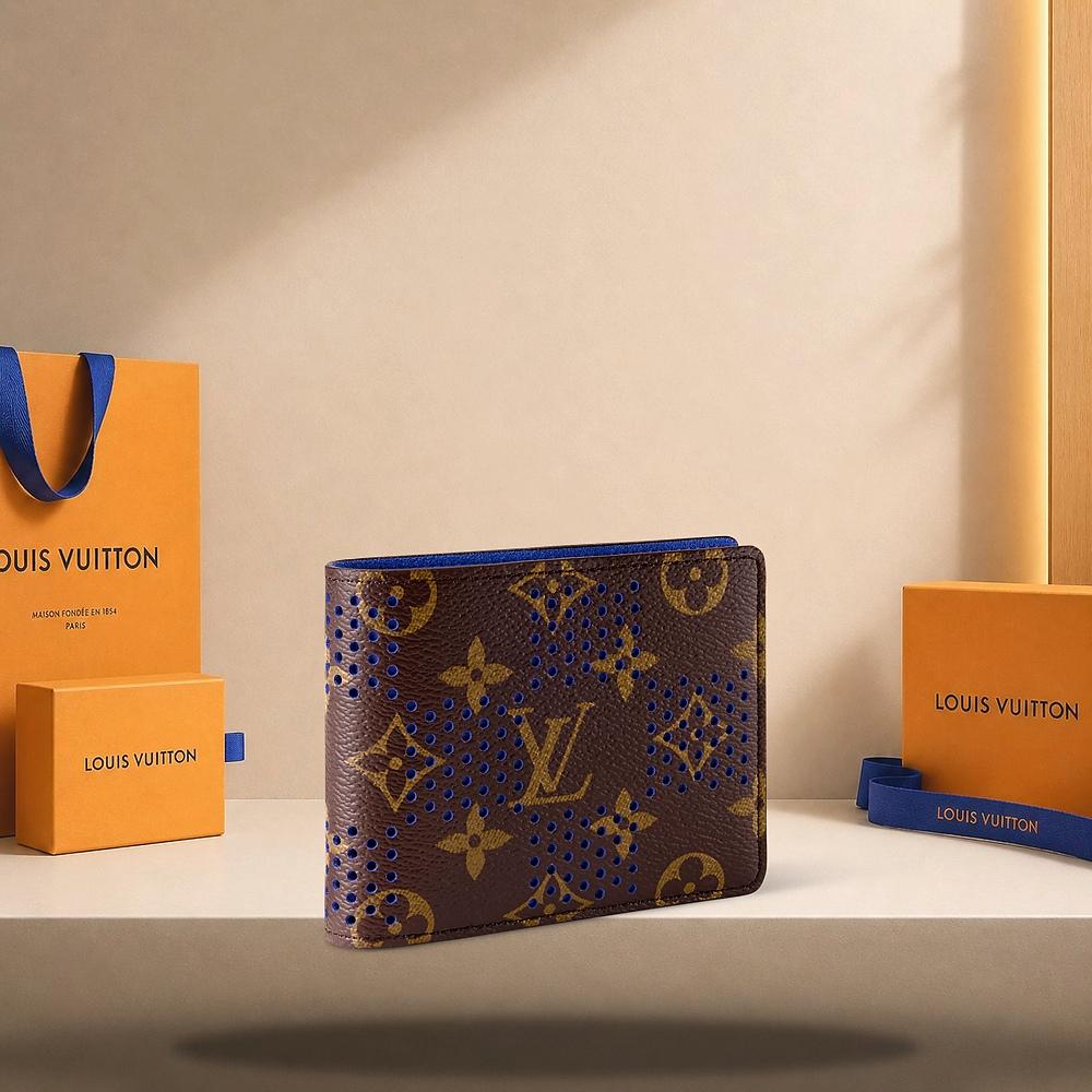 Louis Vuitton Monogram Blue Multiple Wallet Bifold Wallet M29292