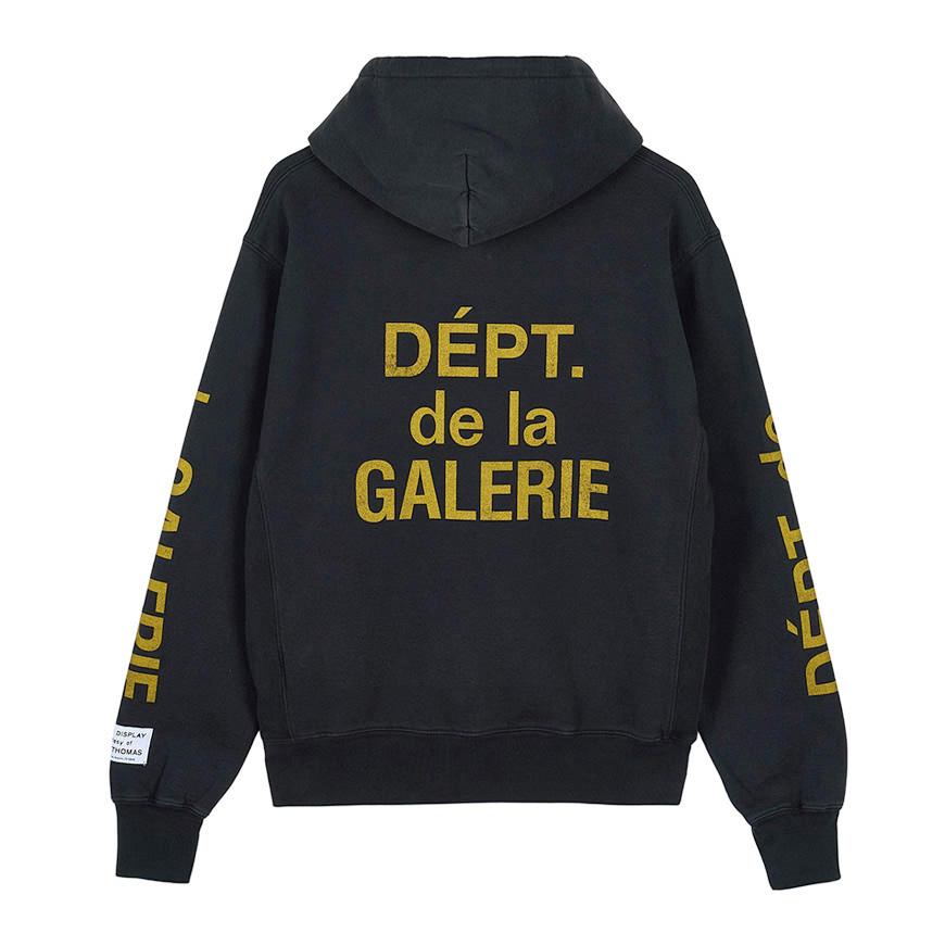 GALLERY DEPT. Black Logo Hoodie for Men DGH 50043