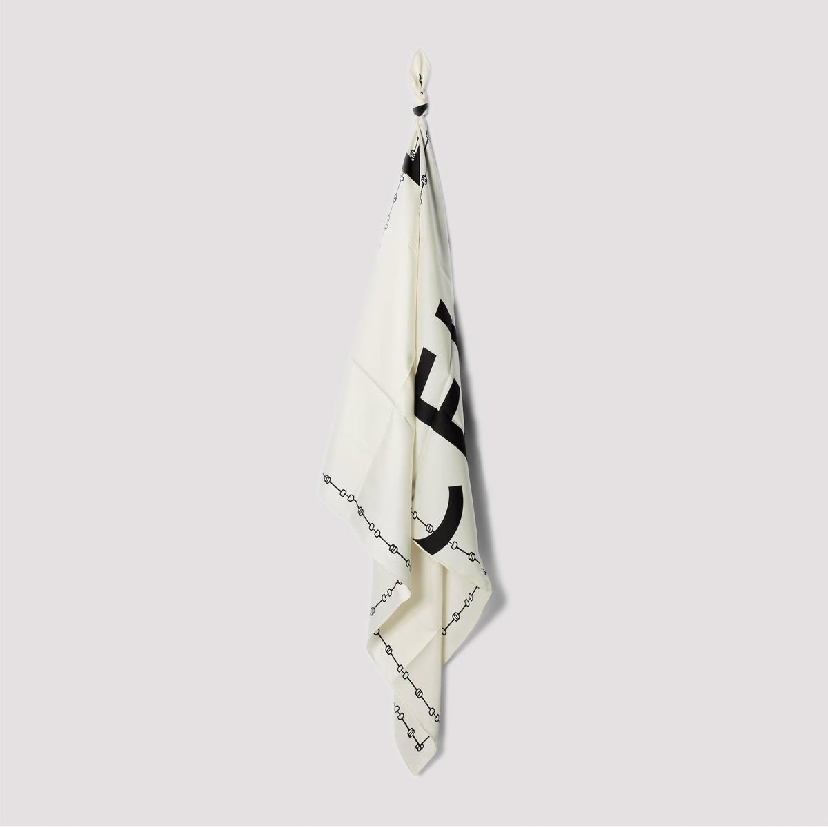 CELINE Wool Silk Scarf Beige