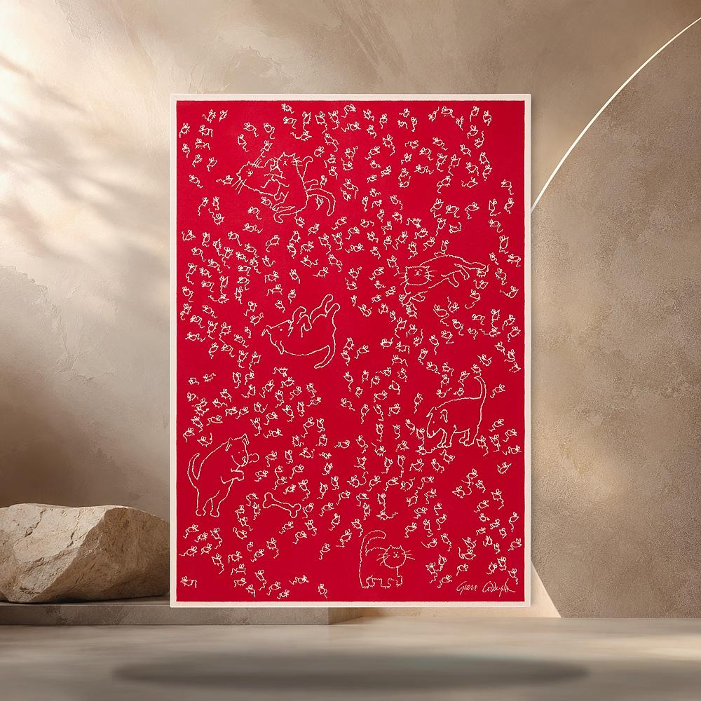 Louis Vuitton LV Mice Blanket Red Scarf M96630
