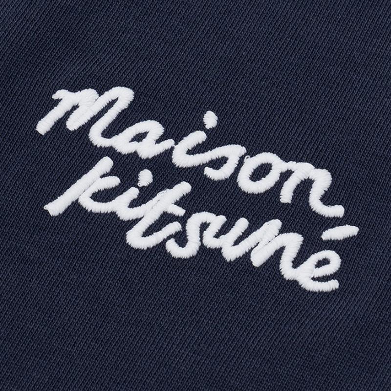 Maison Kitsune Handwriting Logo Navy Women’s Short Sleeve T-Shirt